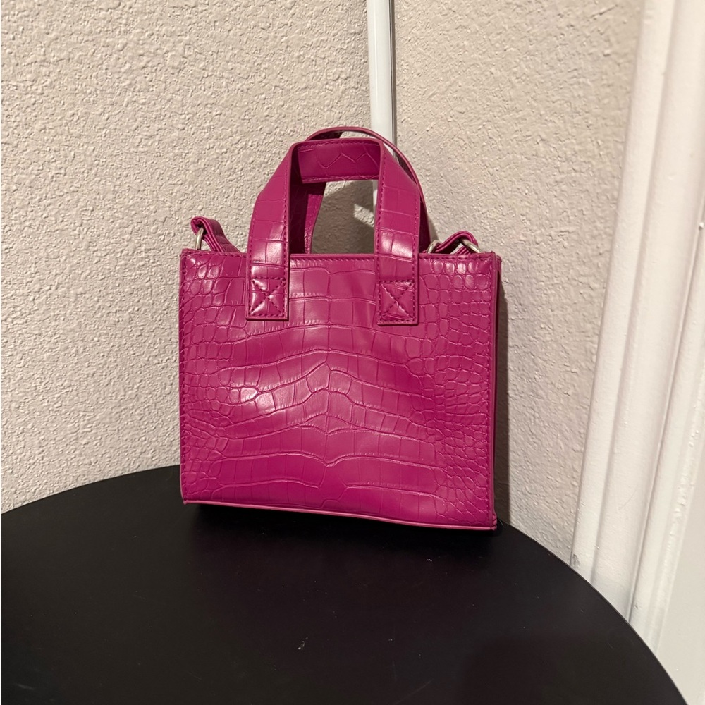 Wild Fable Fuchsia Crocodile-Embossed Mini Bag